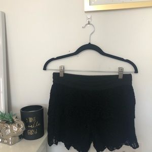 Justice layered lace flowy high waisted shorts